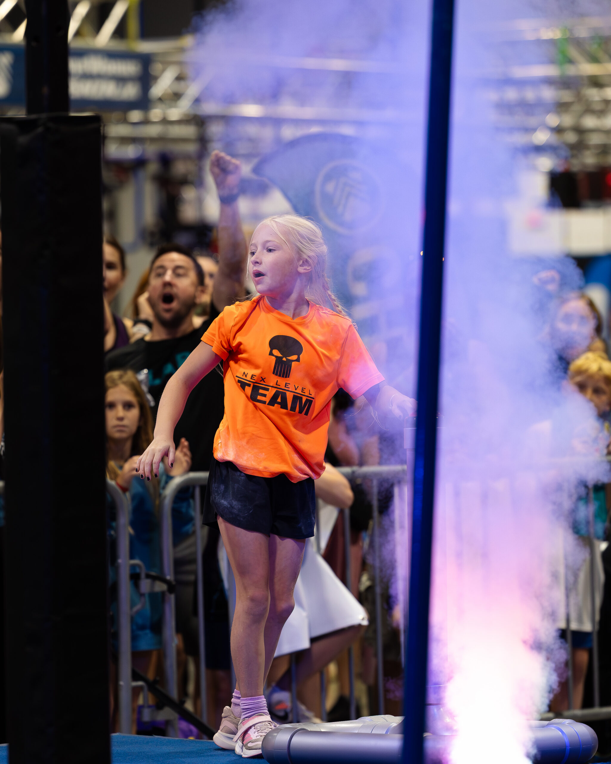 Crowd cheering at World Ninja League Championships