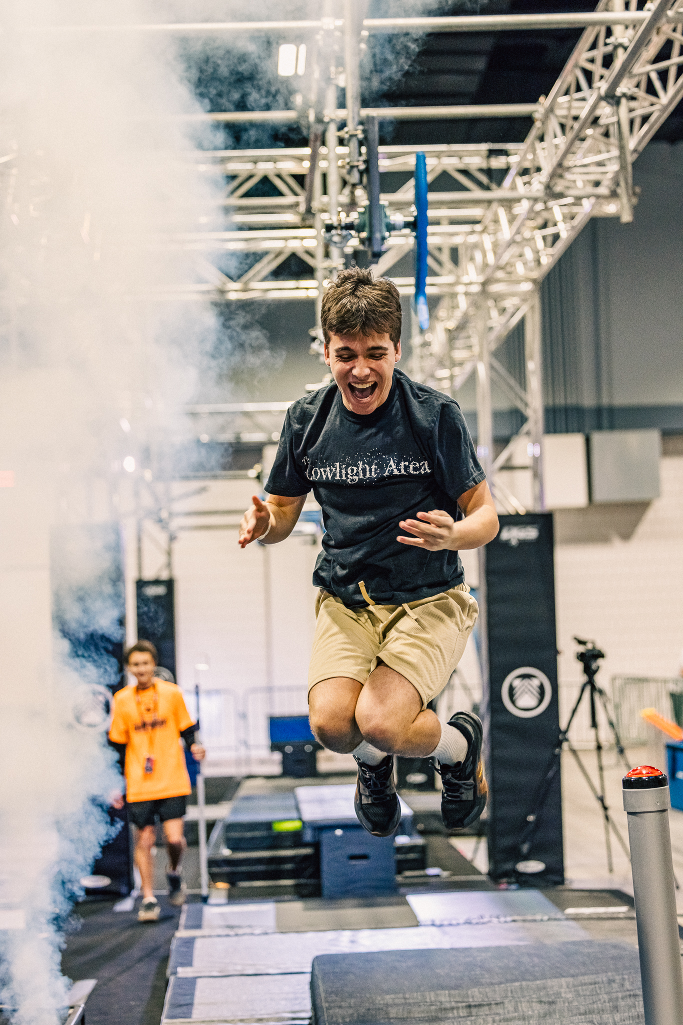 World Ninja League athlete celebrating